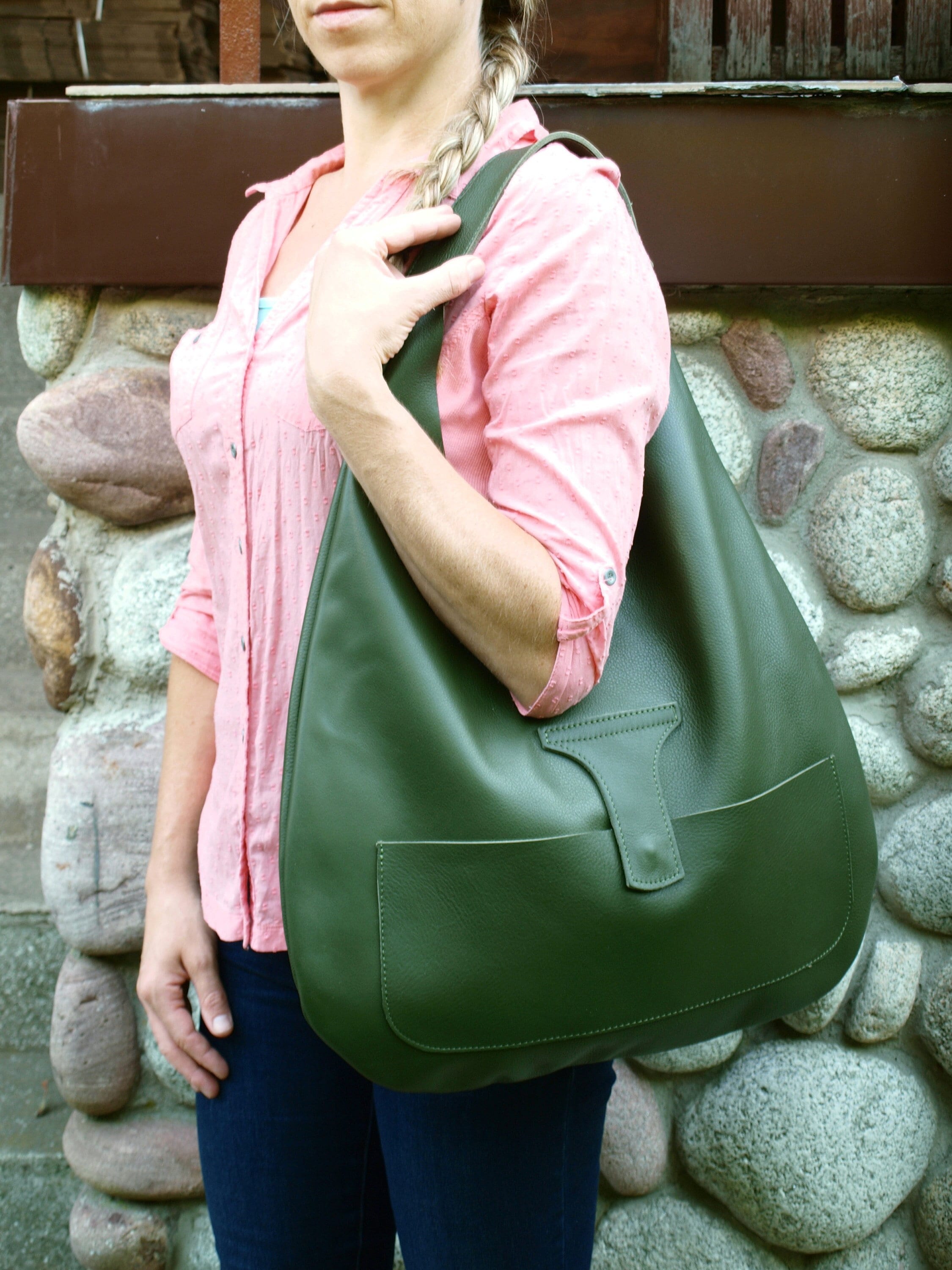 leather hobo large