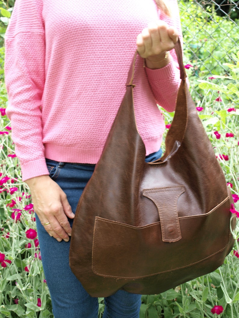 Leather Tote Bag Leather Shoulder Bag Leather Purse Etsy
