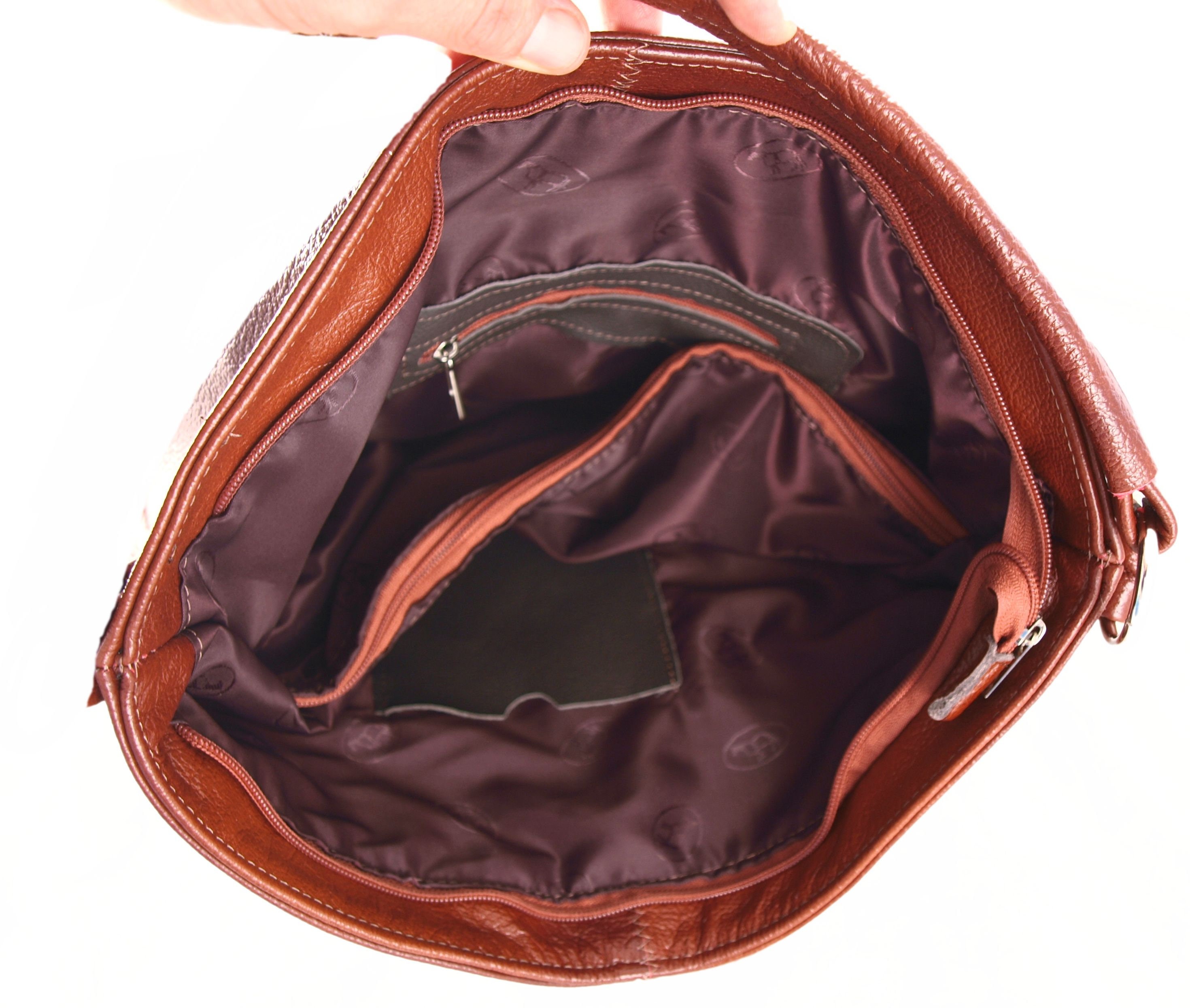 Leather HOBO Bag With Crossbody Strap, Cognac Shoulder Bag Leather HOBO Bag With Crossbody Strap, Cognac Shoulder Bag