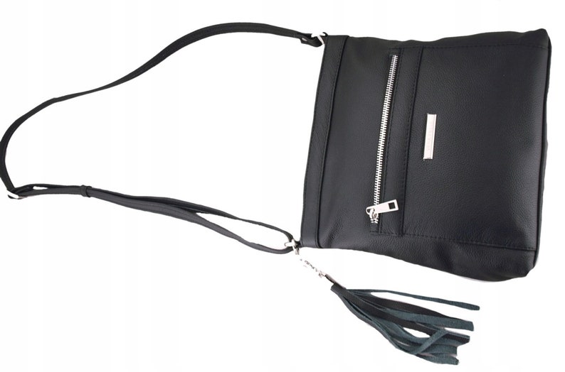 Black Leather Crossbody Bag, leather hobo bag, Leather Tote Bag For Women, crossbody purse, slouchy tote bag, diaper bag, Woman shoulder bag image 8