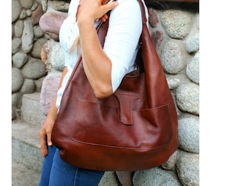 large leather tote, Cognac Weekender Oversized bag, Leather Purse, cognac leather tote bag, Large slouchy hobo bag, soft leather,