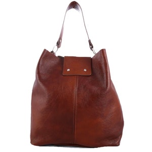Leather Hobo Bag Brown Leather Handbag Cognac LEATHER TOTE - Etsy