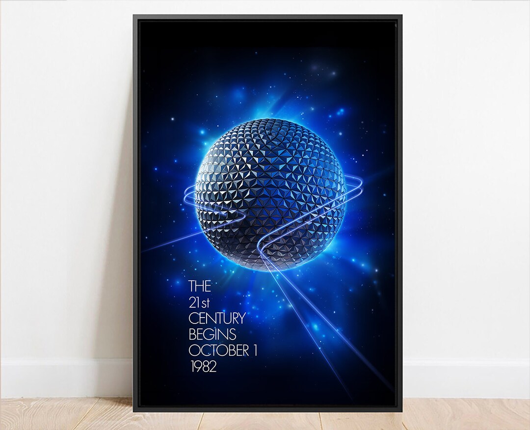 Retro Epcot Space Ship Earth Print Framed Prints and Canvases Walt ...