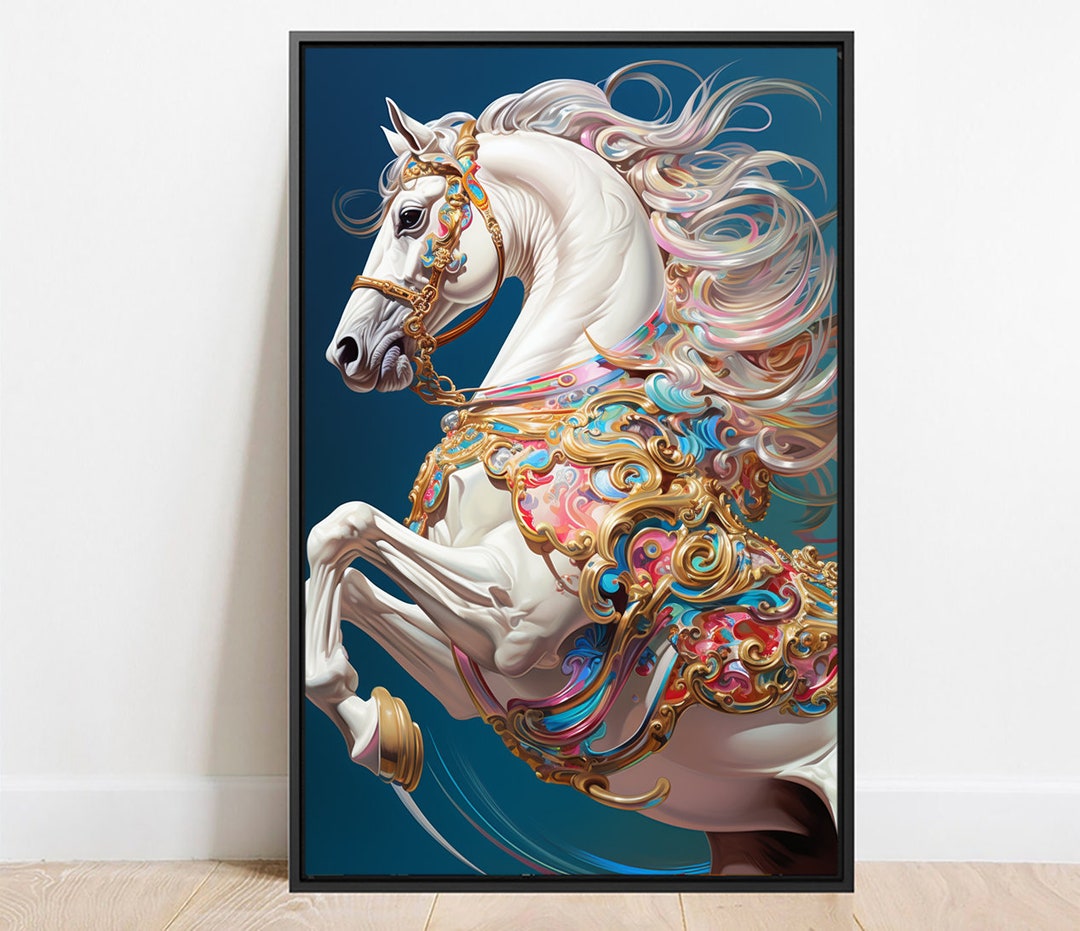 Carousel Jumping Horse Art Posters, Framed Prints and Canvases Horse
