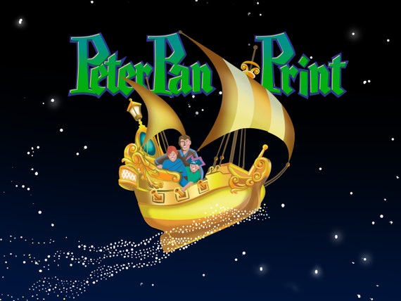Peter Pan S Flight Poster Disney World Vintage Disneyland Etsy