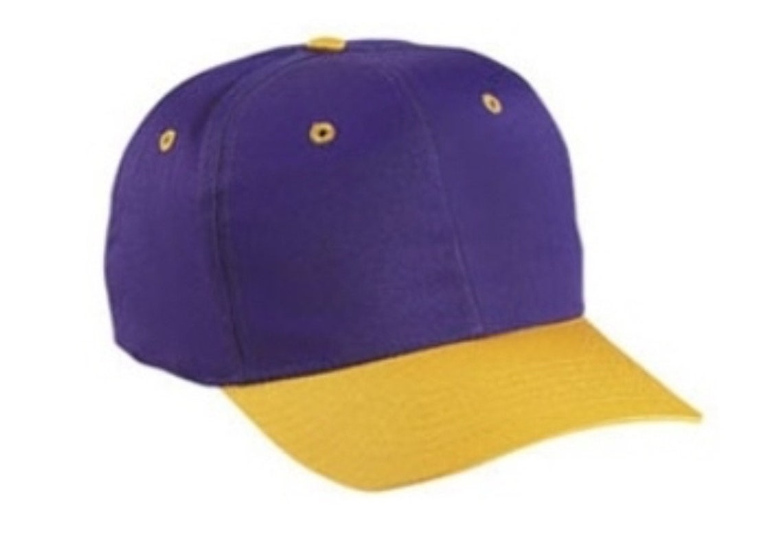 Pro Purple and Gold Twill Baseball Cap Etsy