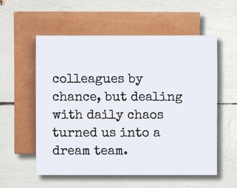 Funny Coworker Card, Dream Team Gift for Colleague