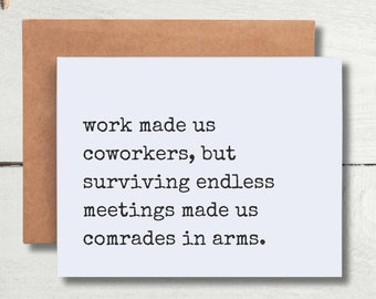 Funny Coworker Card, Work Bestie Gift