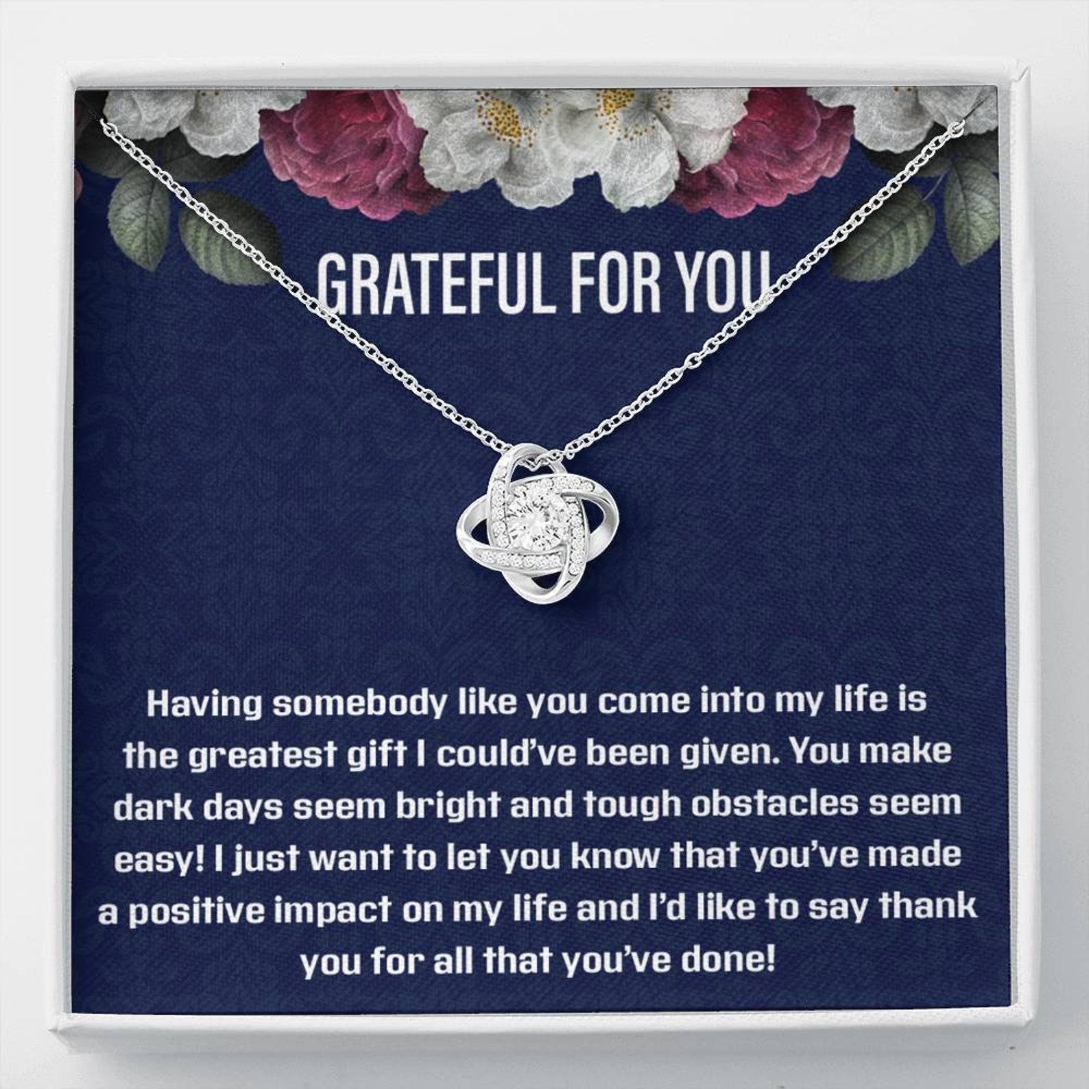 Thank You Necklace Gift for Friend Appreciation Gift for Etsy