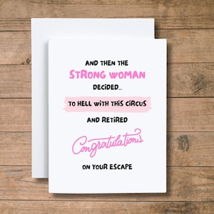 Funny Women Retirement Card, Card For Retirement Women, Retirement Card For Women, The Strong Woman Retired Congratulations Card image 3