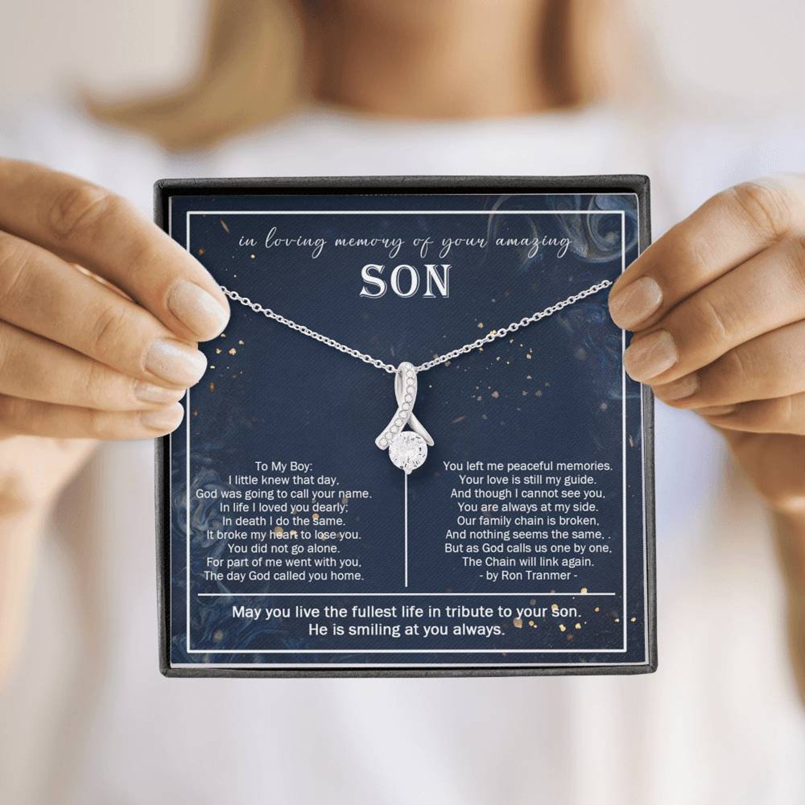 Loss of Son Gift Son Remembrance Necklace Sympathy Gift Son Etsy