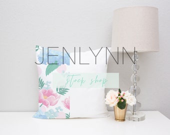20x26 Blank Sleeping Pillow On Bed And Table 10 Jpg Mockup Etsy