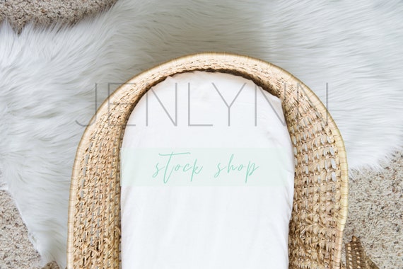 Moses Basket Mockup Jenlynn Stock Shop Bassinet Sheet