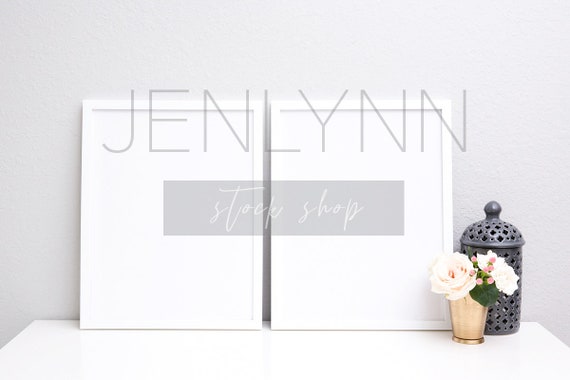 8x10 White Frame Mockup Styled Stock Photography White