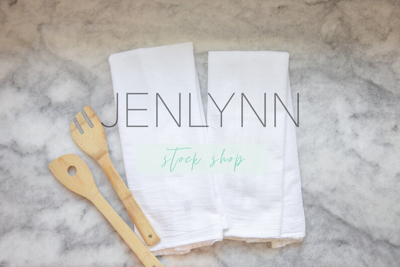 Two White Kitchen Towel Mockup 13 Flour Sack Towel Mockup ...