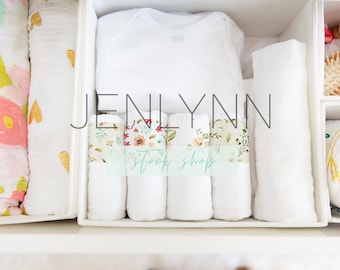 Burp Cloth Set Mockup: Folded Cloth Diaper Template (PSD)