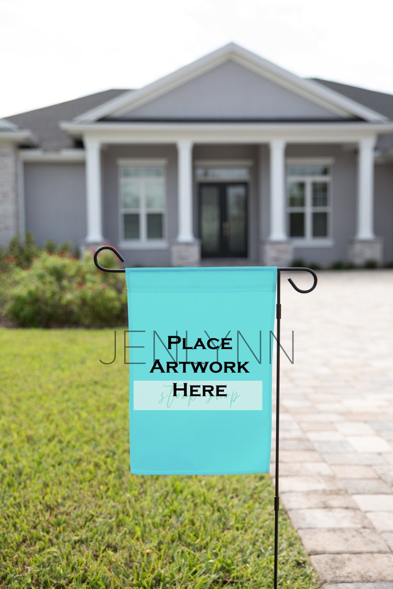 Download Garden Flag Mockup White Yard Flag Mock up Mockup Digital ...