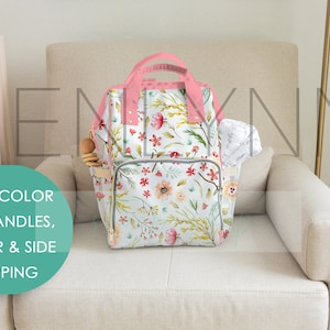 Diaper Backpack Mockup, Baby and Me Backpack mockup, custom backpack mockup, bag mockup, diaper bag mockup, white diaper bag backpack