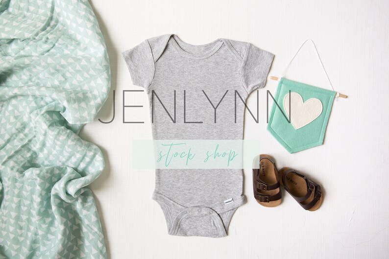 Download Grey Onesie Mockup flatlay Gerber onesie mockup baby ...