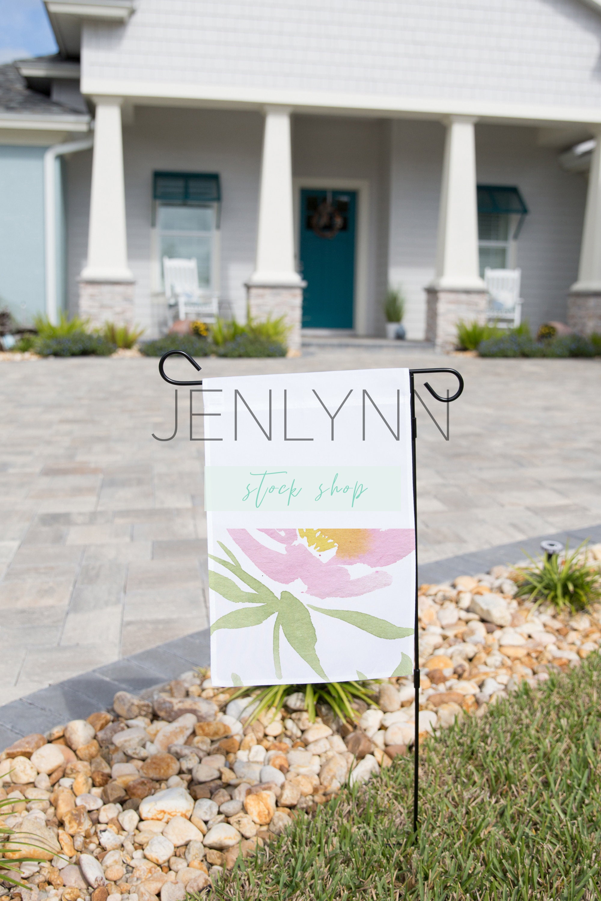 Download Garden Flag Mockup White Yard Flag Mock up Mockup Digital ...