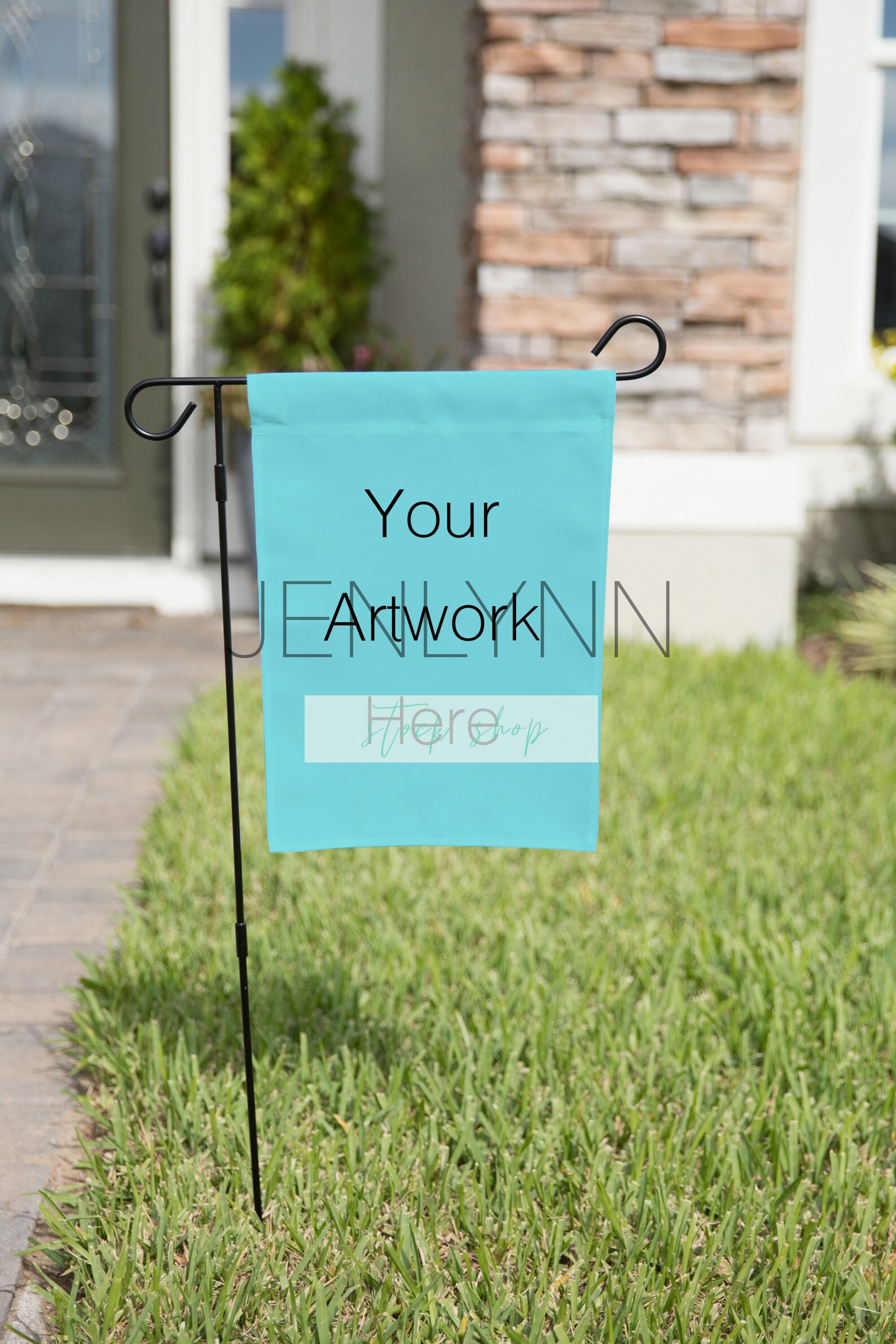 Garden Flag Mockup White Yard Flag Mock Up Mockup Digital Etsy