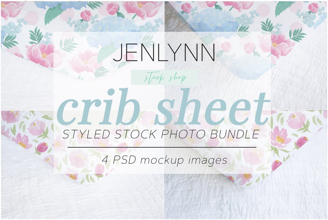 Crib Sheet Mockup Bundle, Nursery Mockup, Crib Sheet Template, Bedding