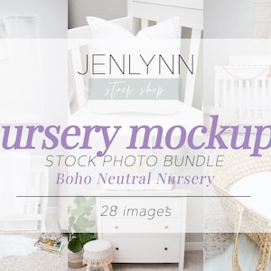 Neutral Nursery Mockup: Boho Styled Stock Photo Bundle (Digital Download)