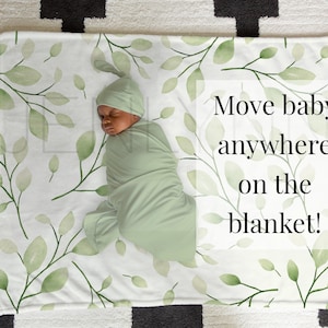 Milestone Baby Blanket Mockup with swaddle and hat mockup, Personalized Baby Blanket Mockup, Swaddle and knotted hat Blanket Mockup