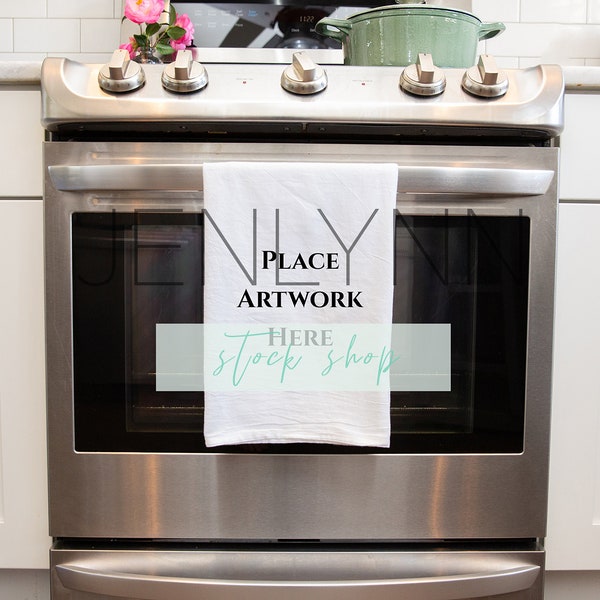 White Kitchen Towel Mockup #1, Flour Sack Towel Mockup, Tea Towel Mockup, White Towel Mockup,White Kitchen Mockup, Hand towel mockup