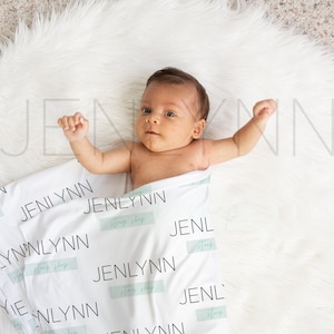 Stretch Jersey Blanket on Baby Boy Mockup, white stretch swaddle mockup, blanket baby boy mockup, jersey stretch blanket mockup, psd blanket