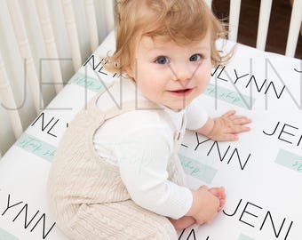 Crib Sheet Mockup with Baby: Nursery Mockup (PSD)