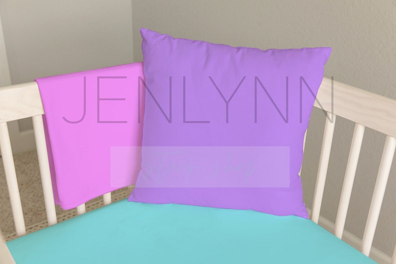 Download White Pillow Mockup Baby Blanket mockup Crib Sheet mockup ...