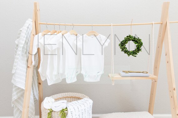 Simple White Hanging Onesie Mockup 9 Onesie Mockup Custom Etsy