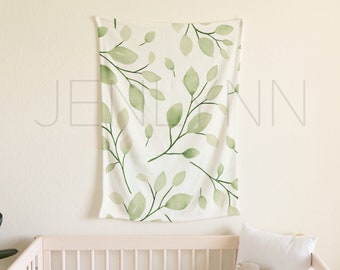 Baby Velveteen Blanket Mockup: 30x40 Hanging Blanket PSD