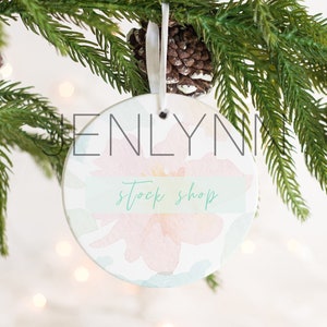 White Porcelain Christmas Ornament Mockup: Circle Design (PSD)