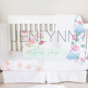 Crib Sheet Mockup: Minky Blanket & Pillow (PSD Digital Image)