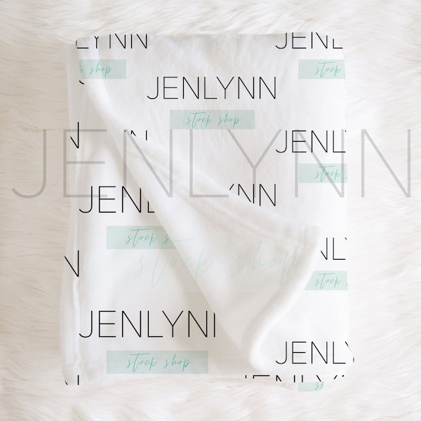 Velveteen Baby Blanket Mockup, Folded Nursery Mockup (PSD)
