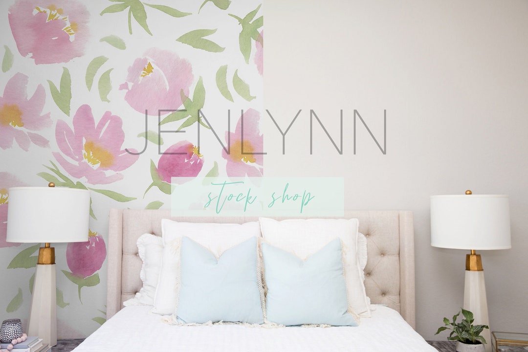 Bedroom Wallpaper Mockup Bedroom Wall Mockup Bedroom Decal Etsy