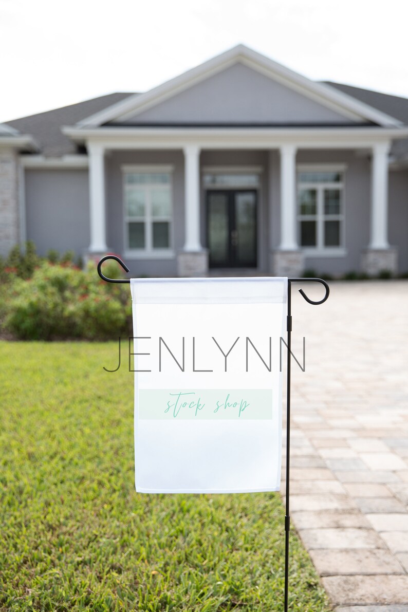 Download Garden Flag Mockup White Yard Flag Mock up Mockup Digital ...