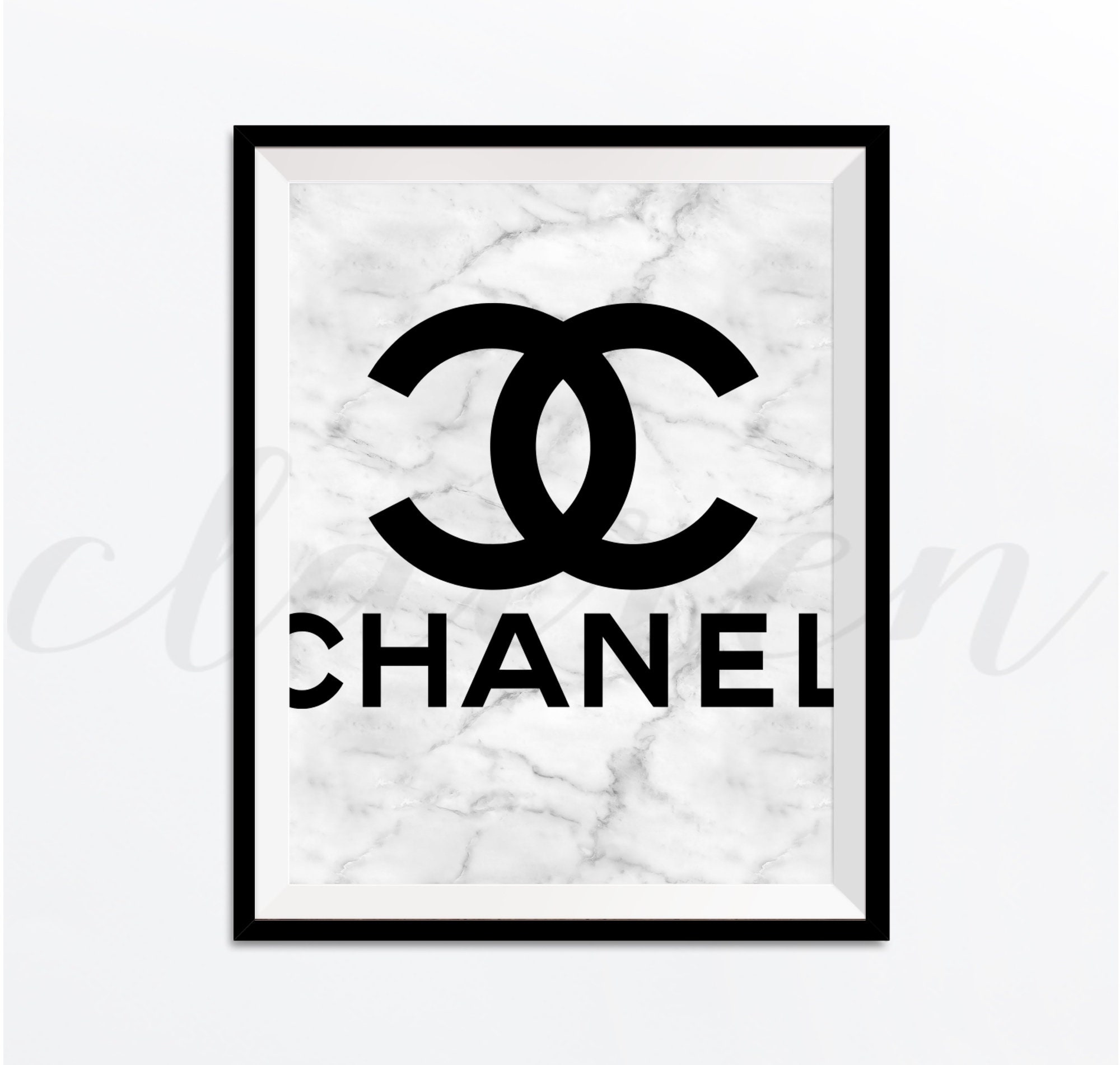Chanel Logo on Marble Coco Paris Perfume Digital Design Poster | Etsy