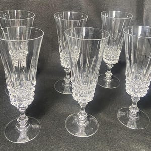 Set of 6 Cristal D’Arques Tuilleries Villandry French Crystal Champagne Flutes