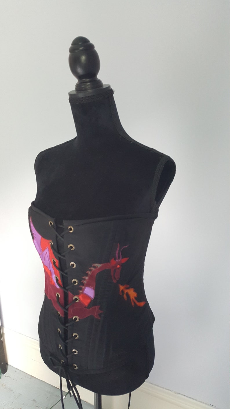 Dragon Corset Black Dragon Corset Steampunk Corset GOT Clothing for Her 30 Festival Wear for Her Structural Clothing