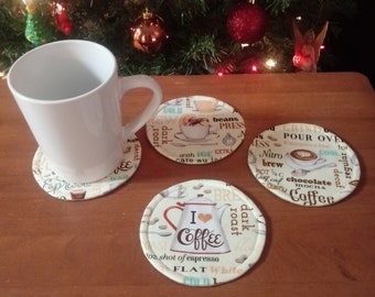 Baumwollstoff-Kaffeeuntersetzer, Kaffeeliebhaber-Geschenkset