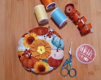 Handgemaakt speldenkussen: groot naaiaccessoire zonnebloem