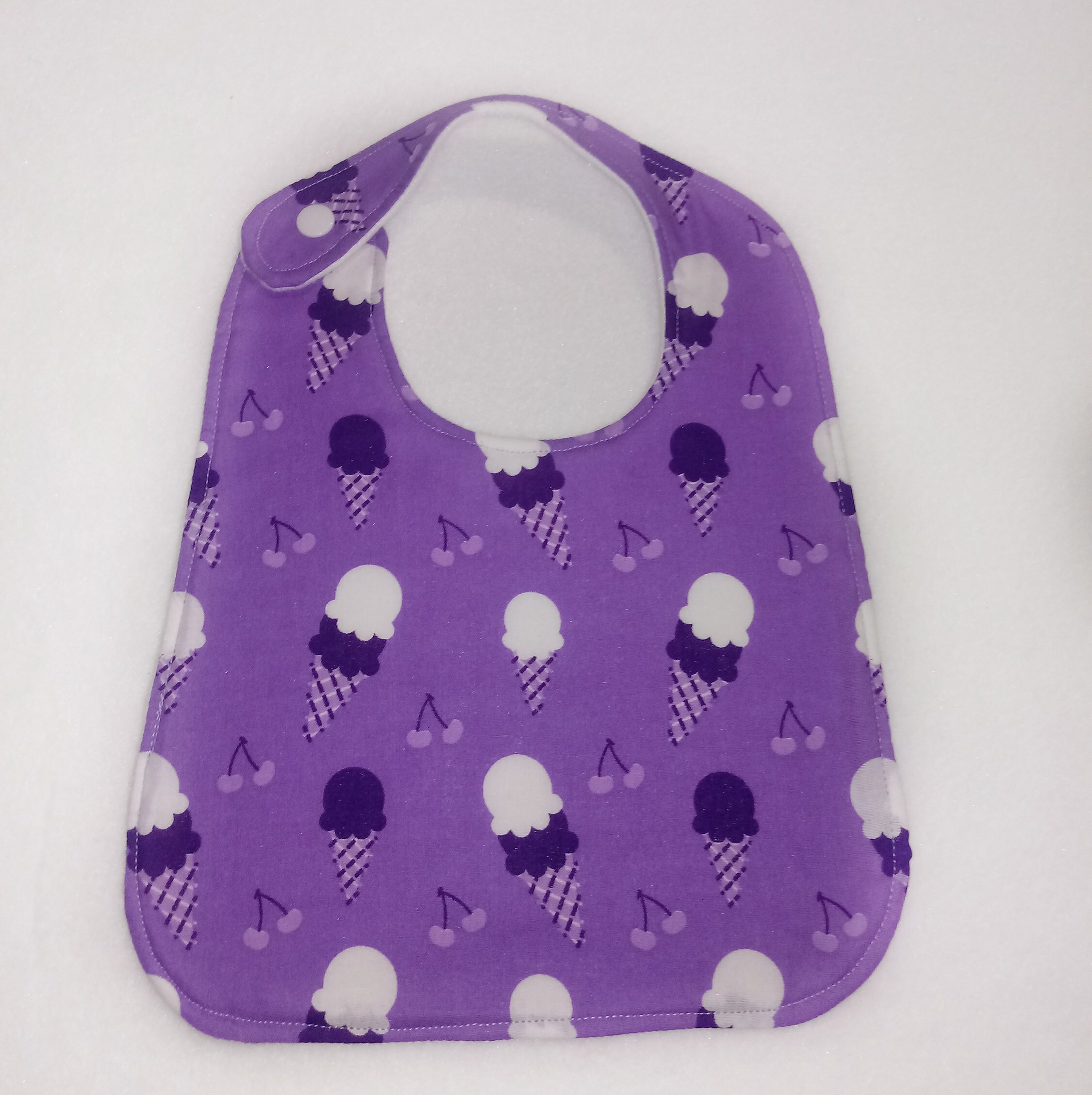 Baby Girl Bib Ice Cream Bib Unique Baby Bib Purple Bib Etsy