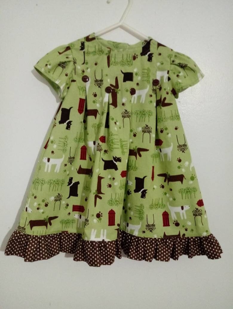 Unique Dress for Toddler Green Dress for Girl Button Back - Etsy