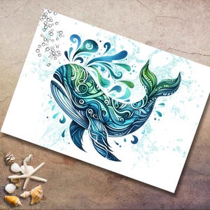 Postkarte Wal Grußkarte Karte Walfisch Geburtstag Motivation Aufmunterung Mitbringsel Freund Geschenk Reise #PLS