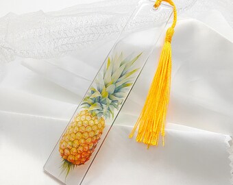 Marque page en résine époxy transparente - motif ananas