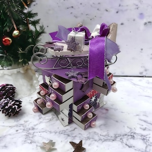 Advent calendar made of 24 matchboxes, table decoration for Christmas, Advent calendar to fill, Advent decoration gift for girlfriend #613960178