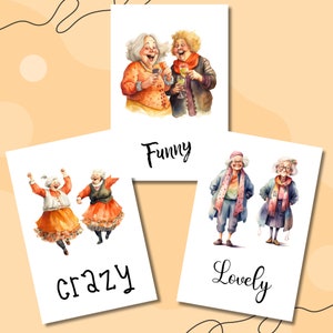 Postkarte Großmütter Grußkarte Old Lady Karte Geburtstag Oma Geschenk Beste Freundin  Crazy Funny Lovely #PHO
